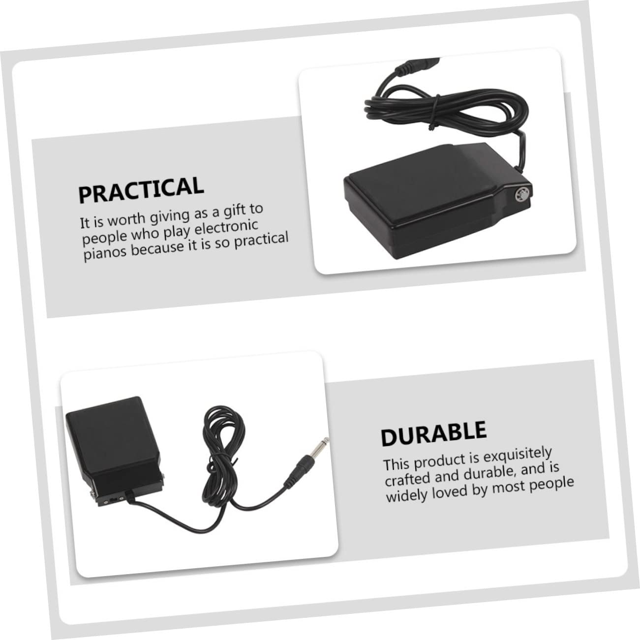 Wakauto Thickened Piano Sustain Pedal Pedal for Electric Piano Easy Install Accessory