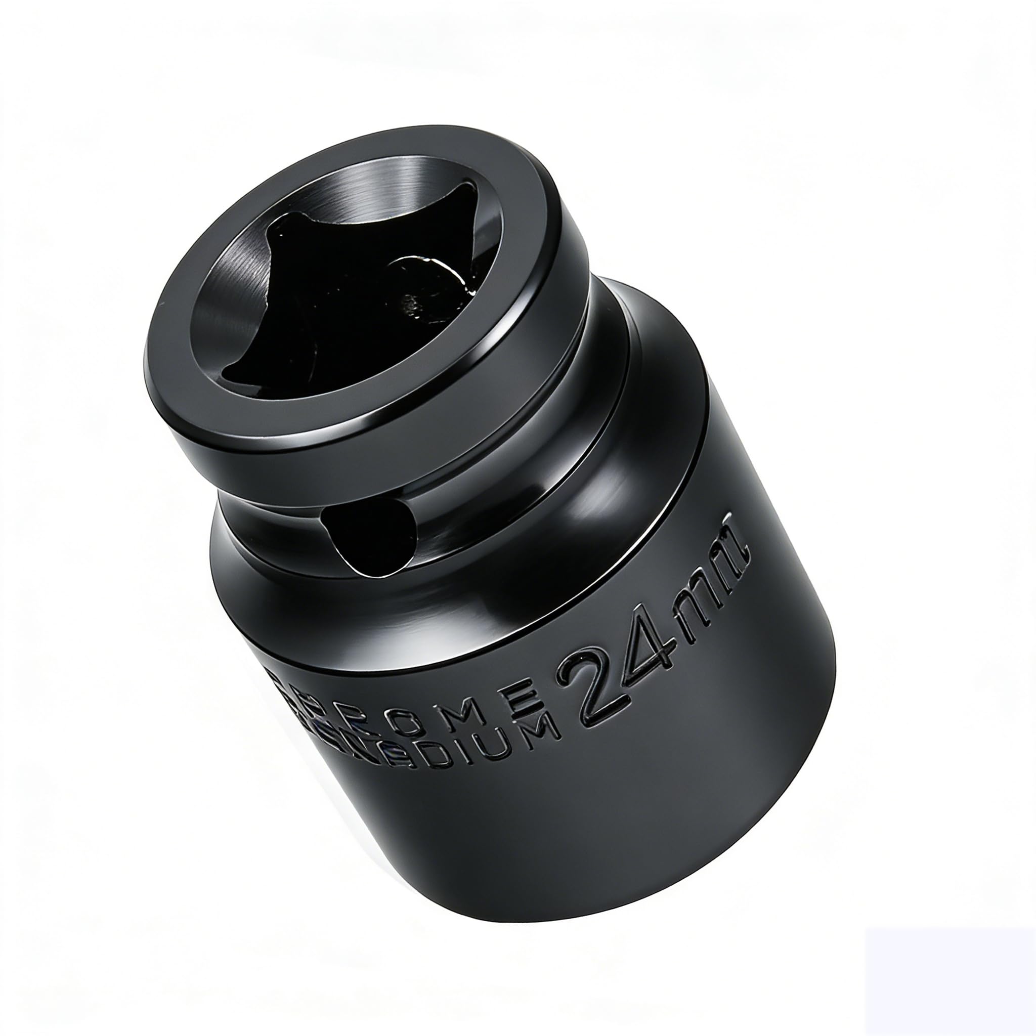 Youzzei 1/2 Inch 24mm Impact Socket, 6 Point Shallow Metric Socket, Upgraded Electrophoretic Coating CR-V Steel 24mm Sockets 1/2" Drive for Car Repair Mechanical Maintenance Home Use