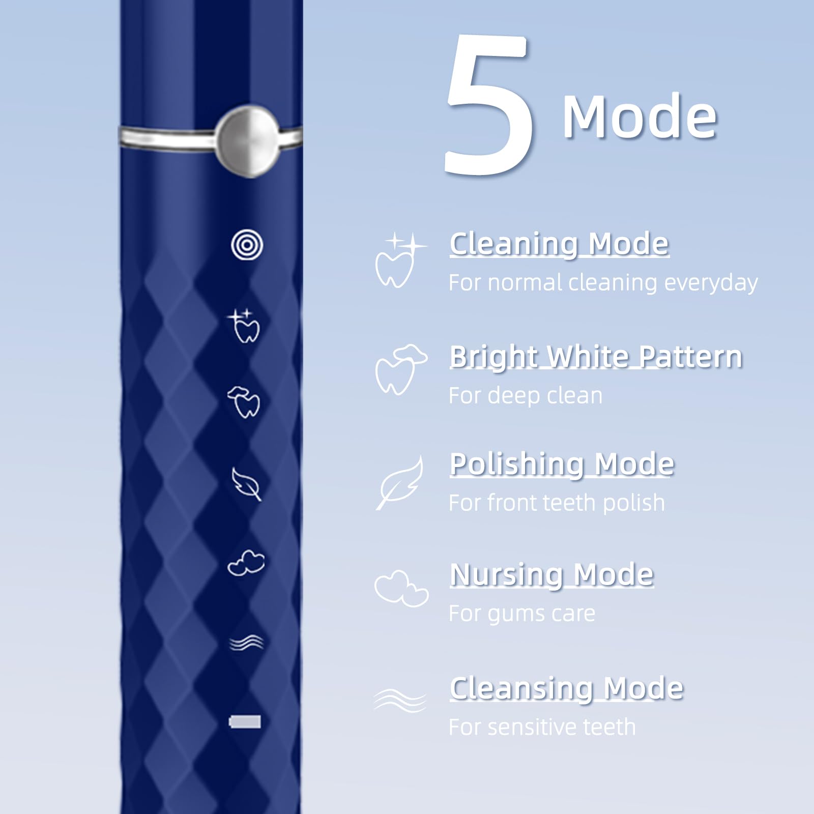 Seapeoa Set di spazzolini elettrici, dotato di 10 testine e custodia da viaggio, impermeabile IPX8, timer da 2 minuti, 42000 vibrazioni ad alta frequenza, 5 modalità, la prima scelta per regalare