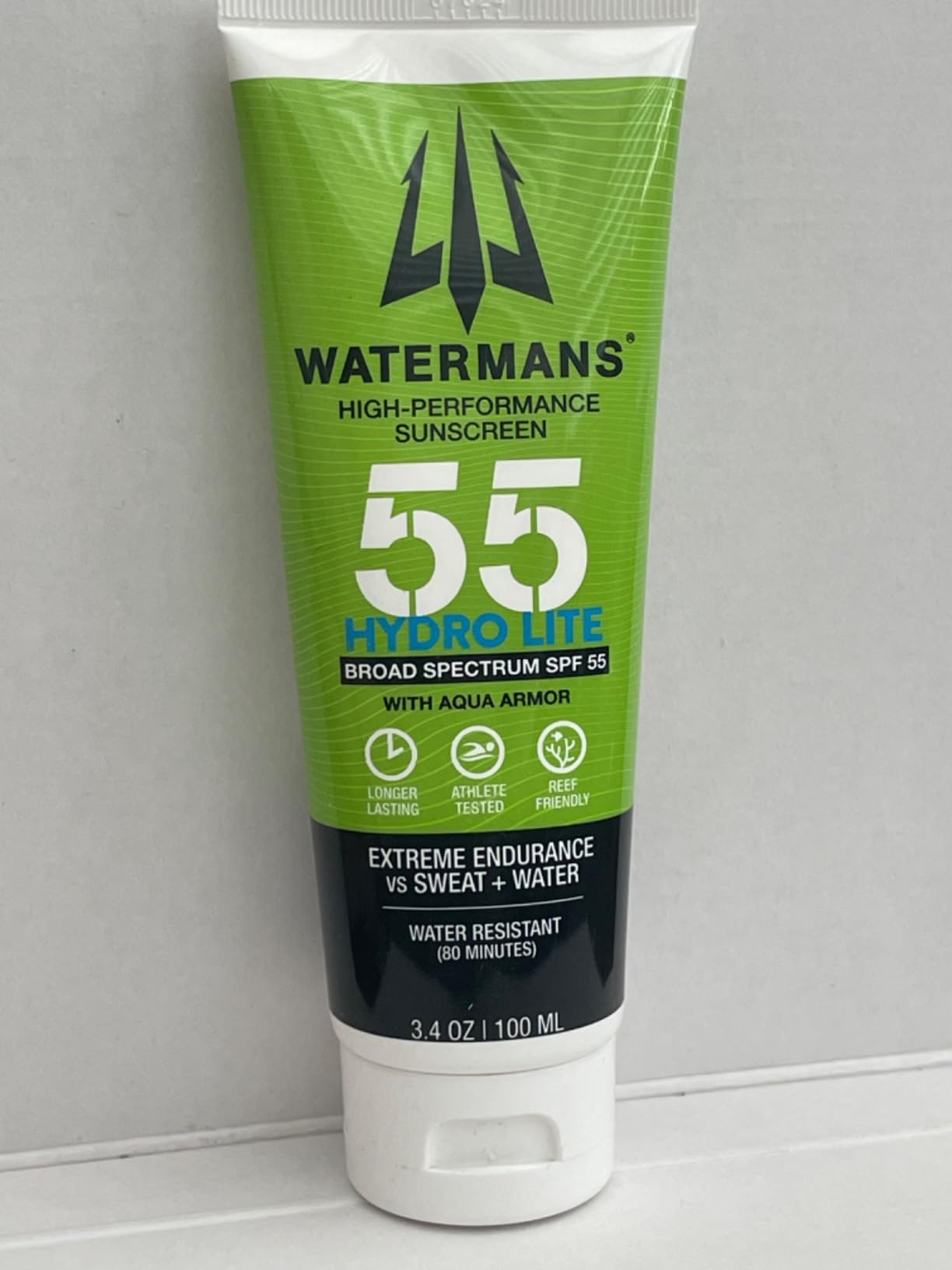 WATERMAN'S Hyrdo Lite SPF 55 Broad Spectrum Reef Safe Sunscreen for Face and Body, Fragrance-Free, Oxybenzone Free - 3.4oz