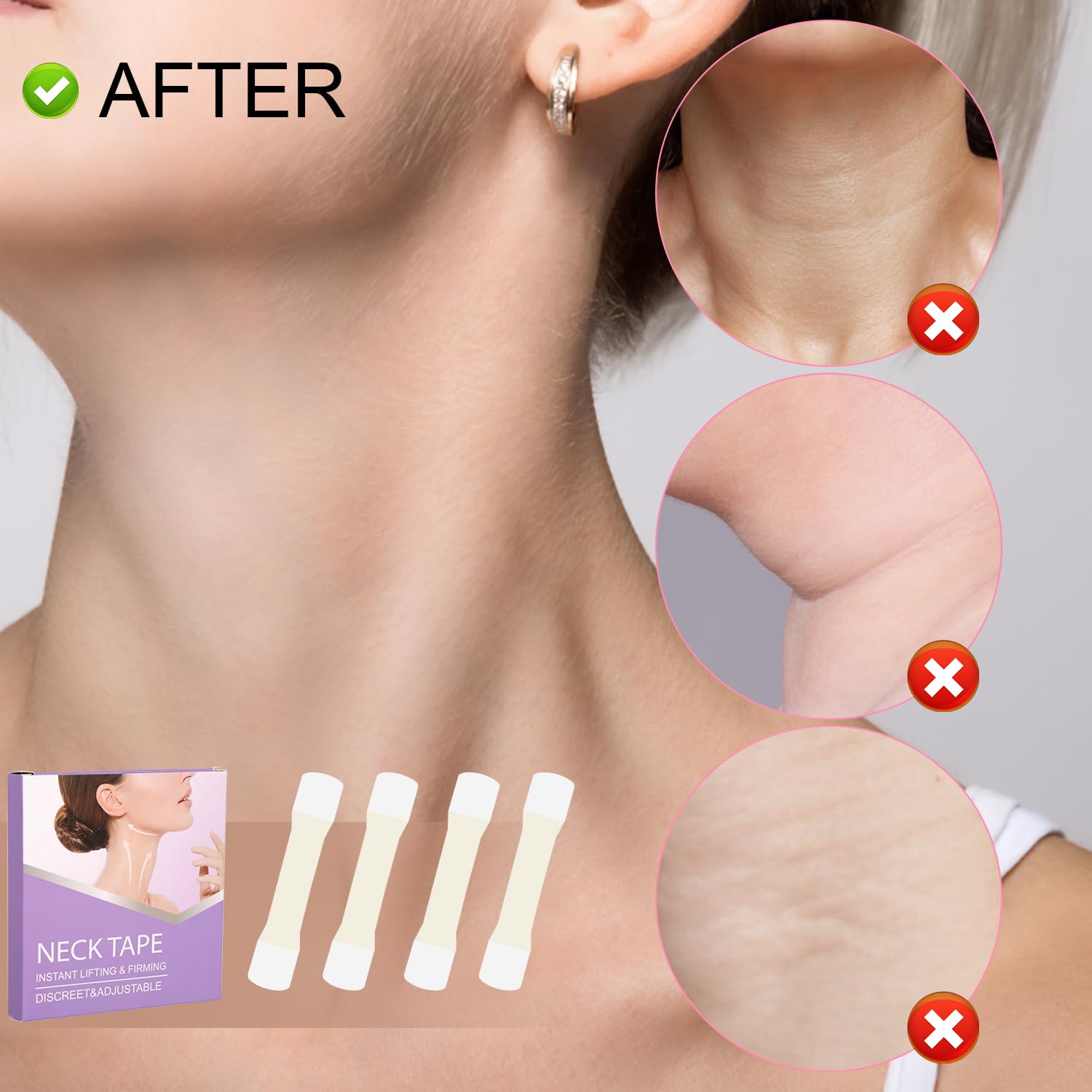 20pcs Instant Neck Tapes with 4 Elastic Bands - Image 4