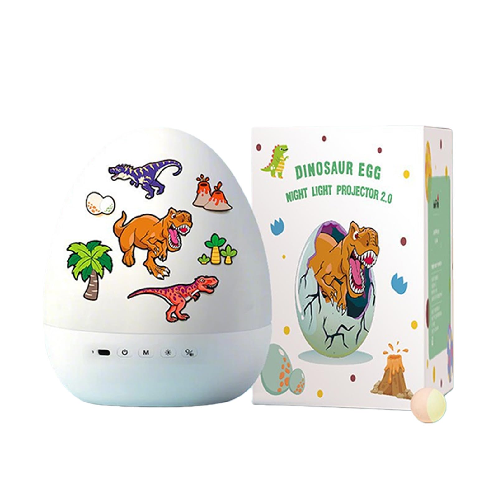 Hsioluted Dinosaur Eggs Projector Light 21 Slides Music Box USB Rechargeable Kid Night Light 360 Rotating Atmospheres Lamp Slides Music Box USB Rechargeable Kid Night