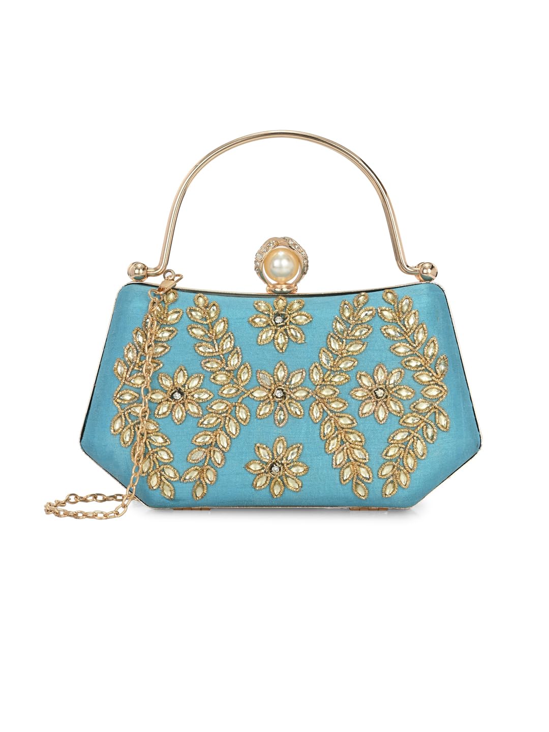 TOOBA Handicraft Women's Clutch Purse | Design Bag, Bridal Purse & Party Handbag Design & Pearl Lock – Wedding & Special Occasion Clutch-image-32