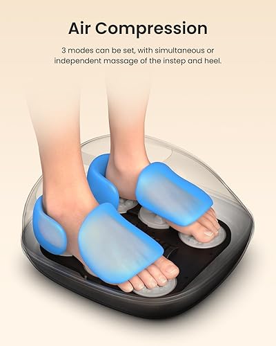 Miniatura 5 de RENPHO Máquina masajeadora de pies con calor, 3 modos y niveles de compresión de aire, masaje shiatsu de pies para fascitis plantar y neuropatía,