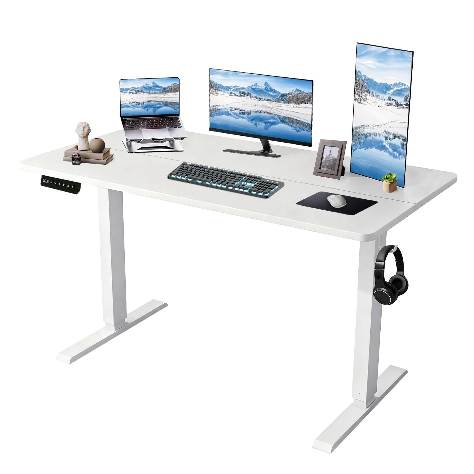 Amazon | 【アルファシート】 昇降デスク 電動 昇降式 パソコンデスク