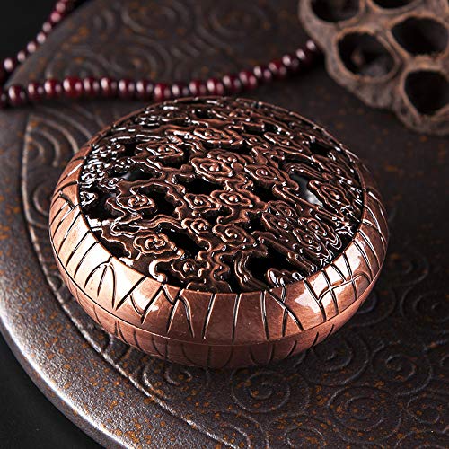 Bruciatore Di Incenso In Grani A Reflusso - Rame Rosso, 8x7 Cm - Mini Affumicatore Traforato A Forma Di Loto - 2