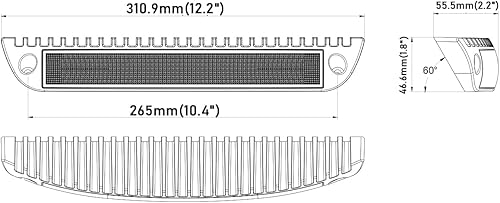 Miniatura 2 de Lámpara LED de bajo perfil para porche RV y barco de 12.2 pulgadas, haz de inundación enfocado en ángulo descendente de 40, blanco frío de 6000 K,