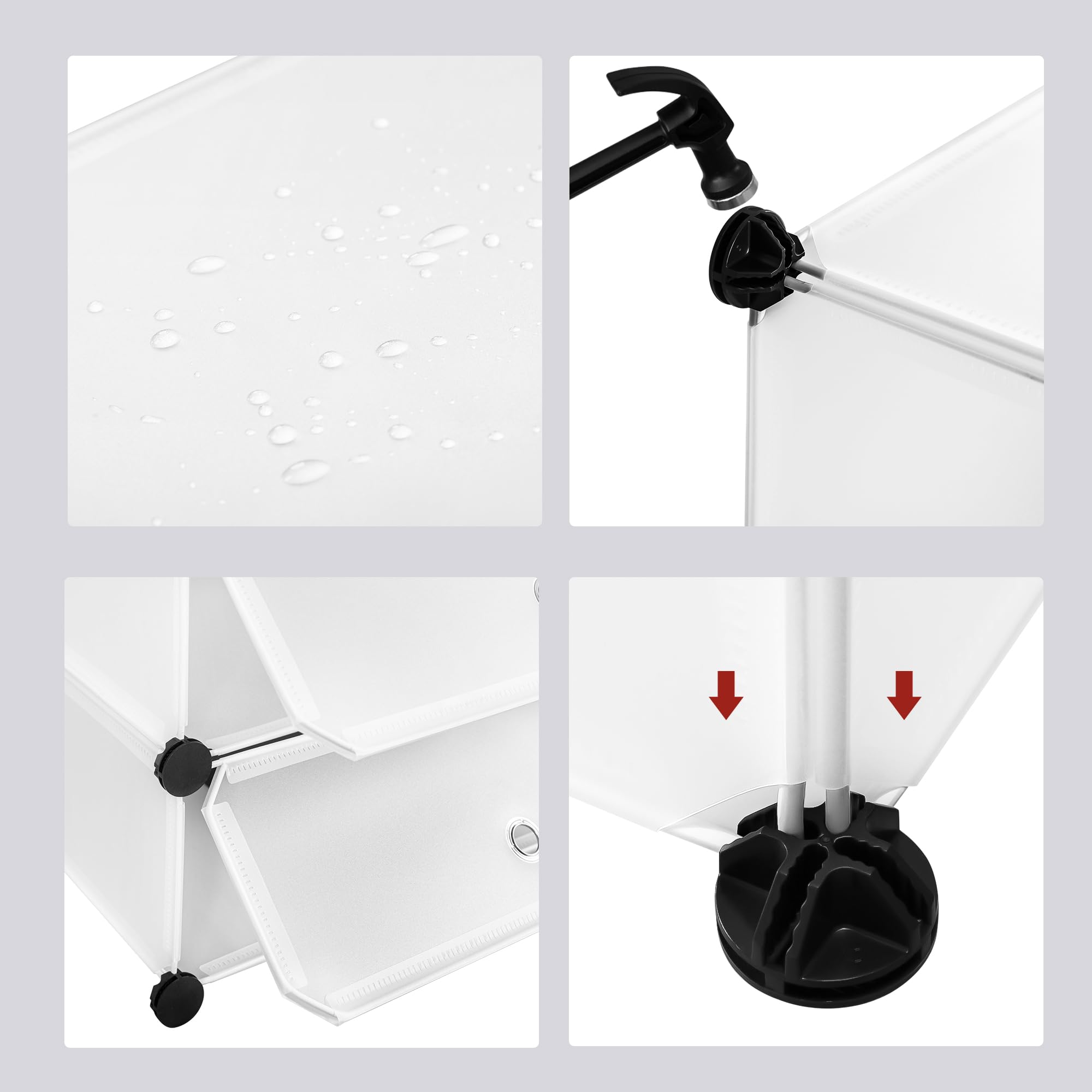 WOLTU Zapatero Modular Estantería por Módulos DIY, Zapatero con 10 Estantes Almacenamiento para Habitación Salón Baño 47x35x170cm Blanco