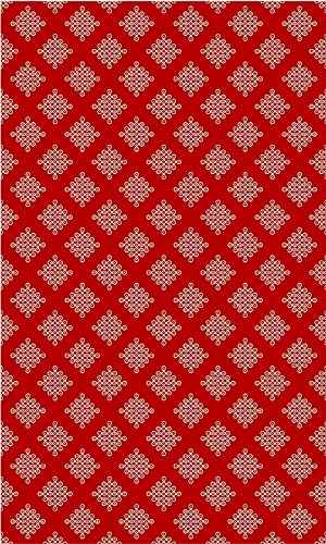 Image of Sri Yagnaa - Backdrop Cloth for Pooja Decoration Traditional - M 7 - Background Curtain Cloth for Festival Decoration (5x8 Ft) (Maroon Small Muggu Backdrop)
