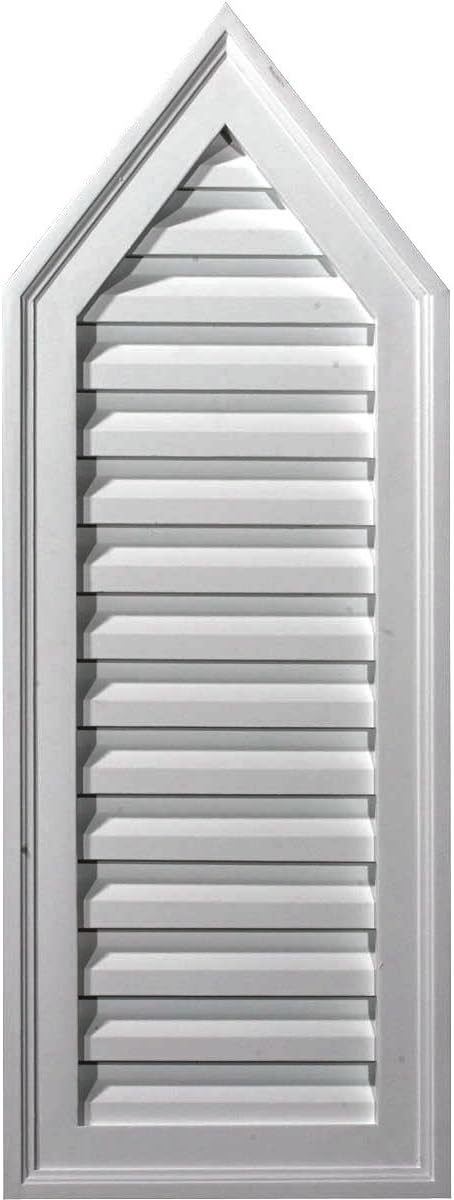 Ekena Millwork 12"W x 32"H x 1 1/8"P, 8/12 Pitch, Peaked Gable Vent, Functional