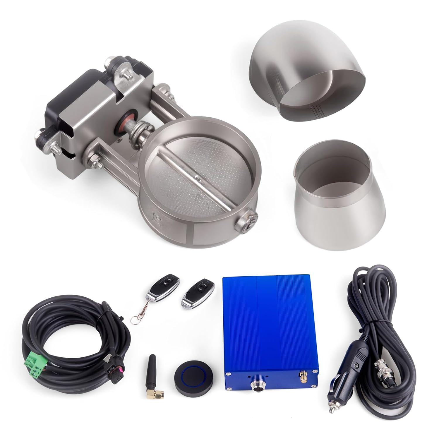 CNRAQR Universal 2.5 Inch Electric Exhaust Cutout with Elbow Valved Muffler Valvetronic Exhaust Valve Remote Control Kit - Review, Price and Buying Guide