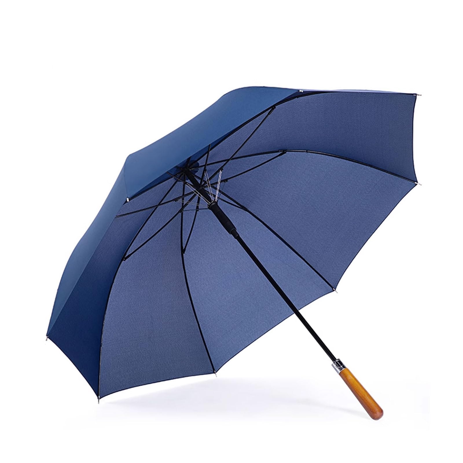 Klasyczny drewniany uchwyt parasol golfowy wiatroszczelny automatyczne otwieranie, rozpiętość zadaszenia 115 cm, lekka konstrukcja z prostym kijem, idealny do użytku biznesowego i codziennego użytku