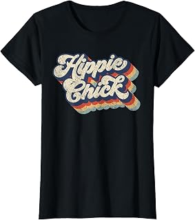 Hippie Chick Retro Vintage Style Graphic Design Womens T-Shirt