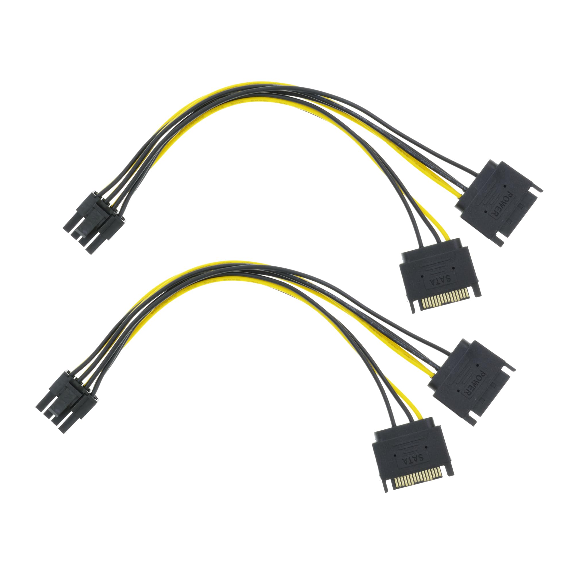 Packs Dual SATA to Pin (6+2 Pin) Video Card GPU Power Supply Cable  22cm