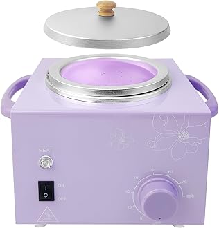 Portable Wax Warmer Machine for Painless Hair Removal, Women Men Professional Wax Heater with Adjustable Temperature Set, 20pcs Wax Sticks (Purple- Single Pot)