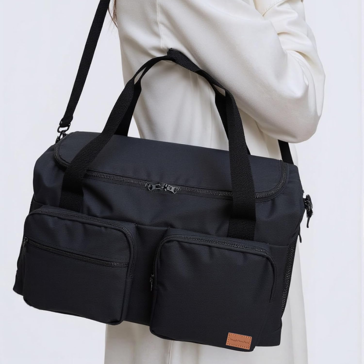 Travel Duffel Bags, Large Capacity Gym Bag for Men Women, Duffel Bag with Adjustable Strip for Travel, Airplanes, Sports(Black) - Image 4