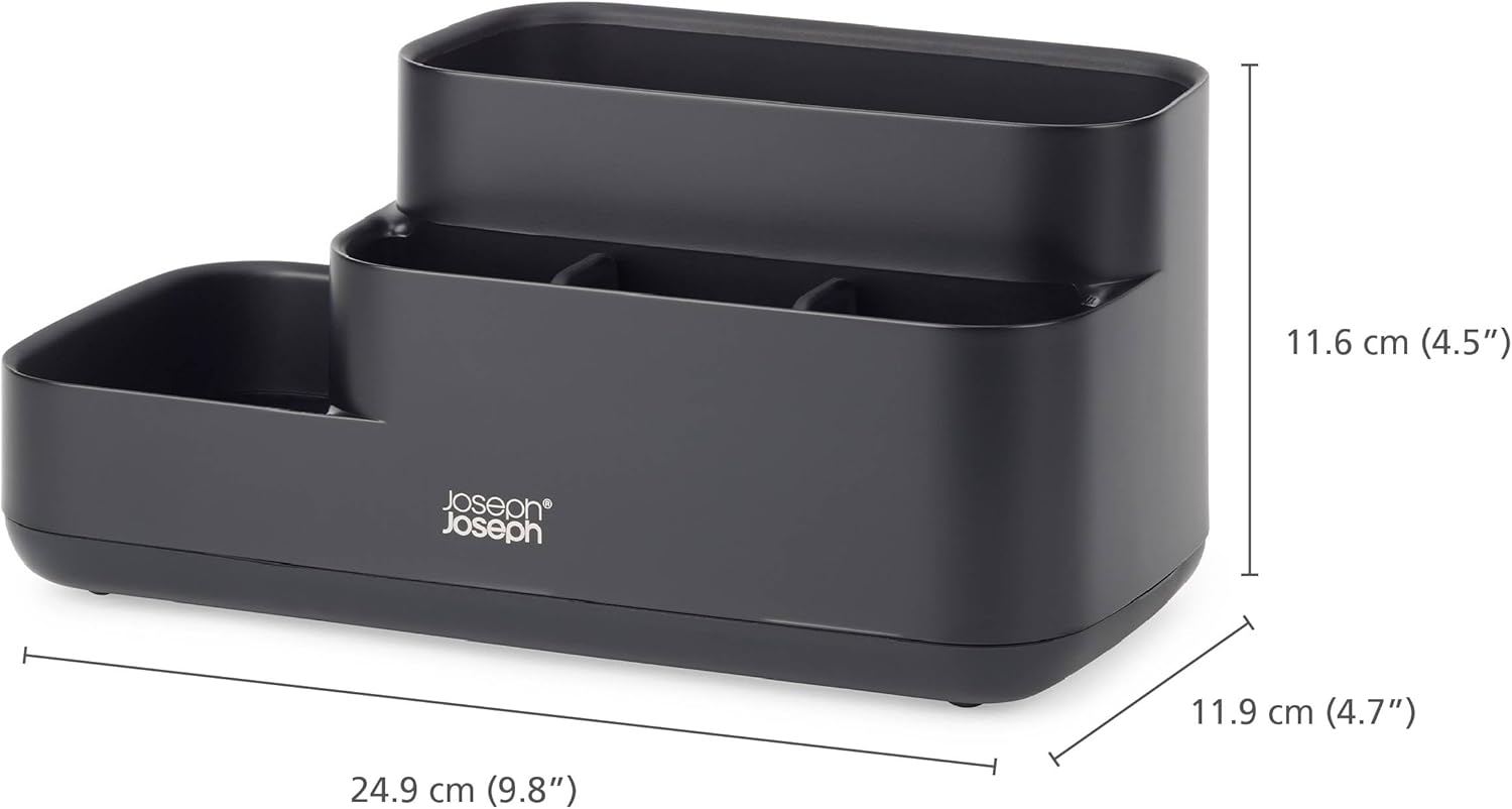 Joseph Joseph EasyStore - Bathroom Storage Caddy Organizer for bathroom accessories, Matt Black