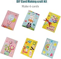 Vista 2 de Kit para hacer tarjetas, kit de tarjetas de felicitación hecho a mano para niños, niñas, niños, tarjeta de agradecimiento, tarjeta del día