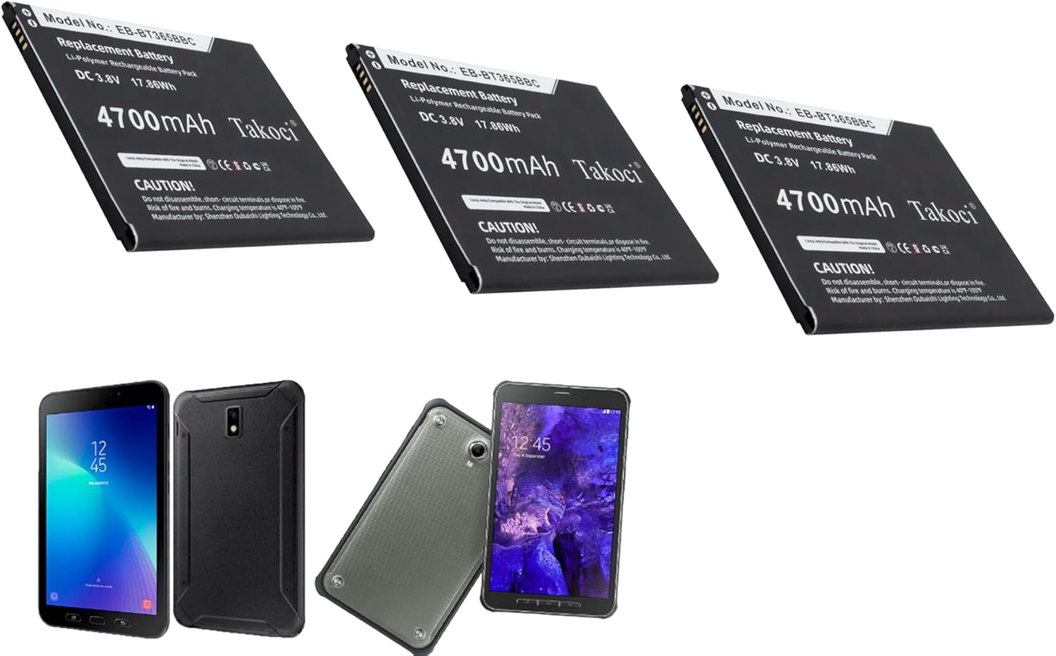 (3 Pack) EB-BT365BBU EB-BT365BBC Replacement Li-Polymer Battery Compatible with Gal'axy Tab Active 2 8.0 SM-T365 SM-T360 SM-T390 SM-T395 4050mAh/3.8V