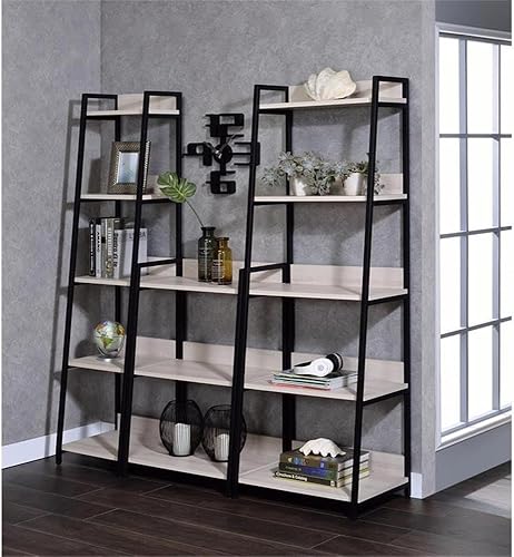 Miniatura 2 de Acme Wendral - Estantería de madera con 5 niveles, color natural y negro