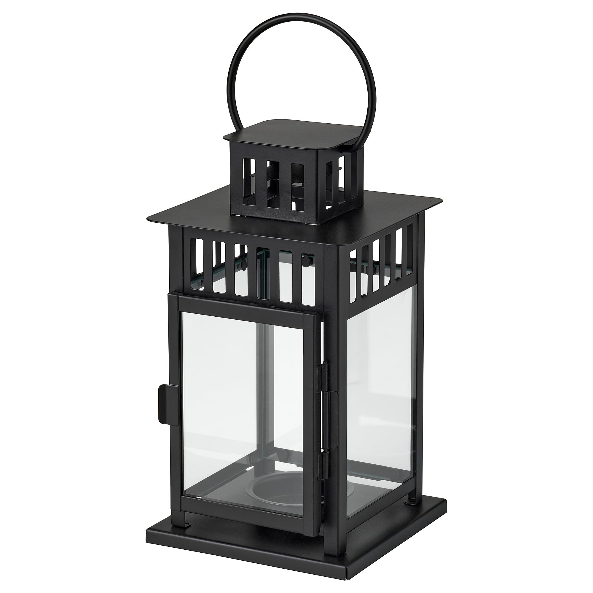 Lanterne bougie chauffe-plat noir 20cm photophore extérieur métal suspendre