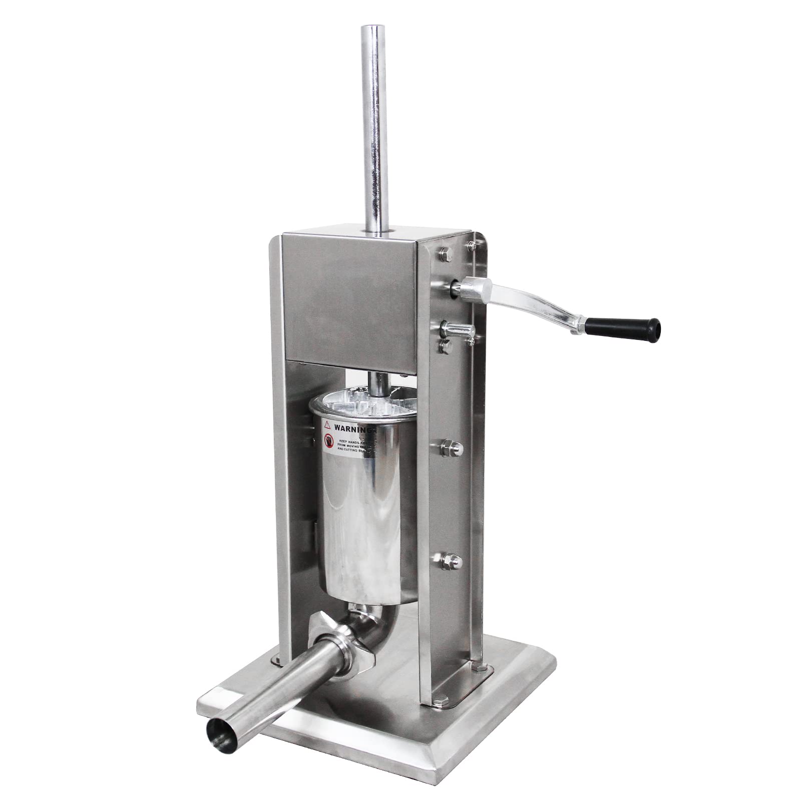 KuKoo Poussoir à saucisses 3L en Inox - Manuel - 2 vitesses - Fabrication Saucisses Artisanale, Boucher, Boucherie, Service Traiteur, Restaurant, Café HORECA [5 embouts de remplissage INCLUS]