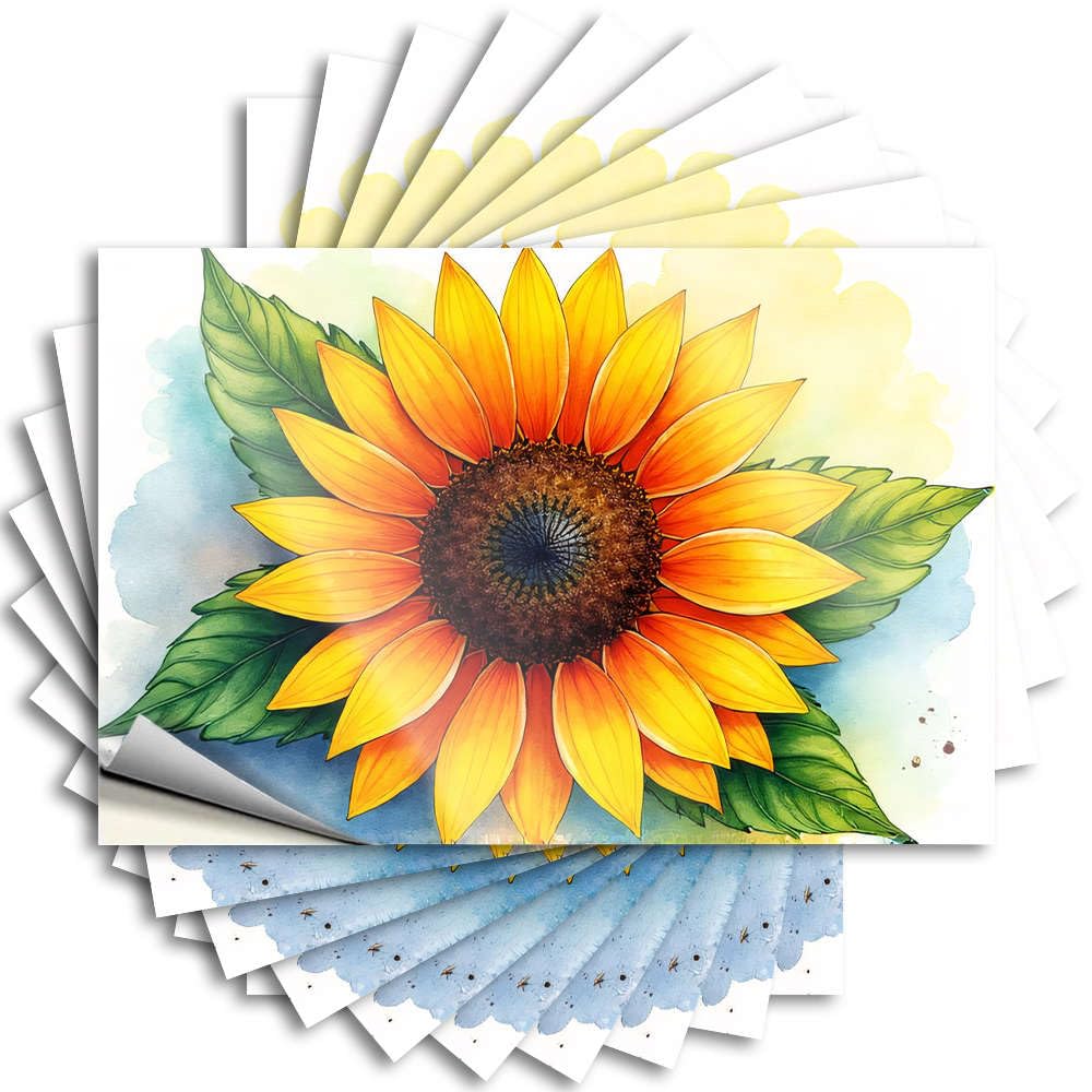 Large Quote Hat | A Vibrant Sunflower with Large Green Leaves Girly Motorcycle Sticker Pack(12X18CM)