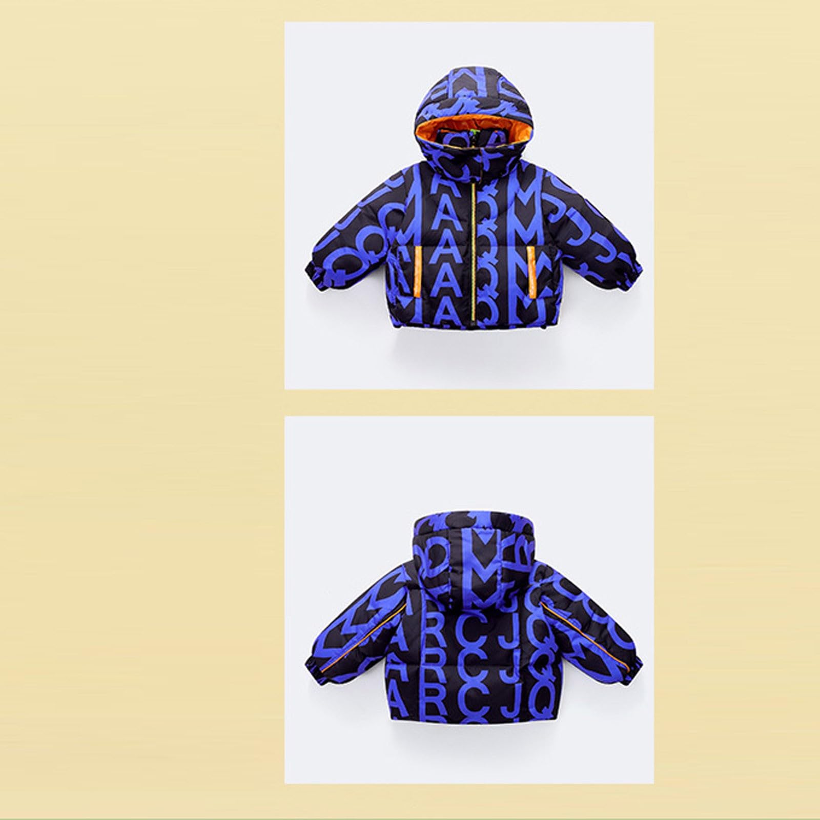 Giacca invernale da ragazzo calda e corta piumino, piumino imbottito con cappuccio rimovibile per bambini, leggero trapuntato, abbigliamento scolastico, abbigliamento preppy 4-12 anni