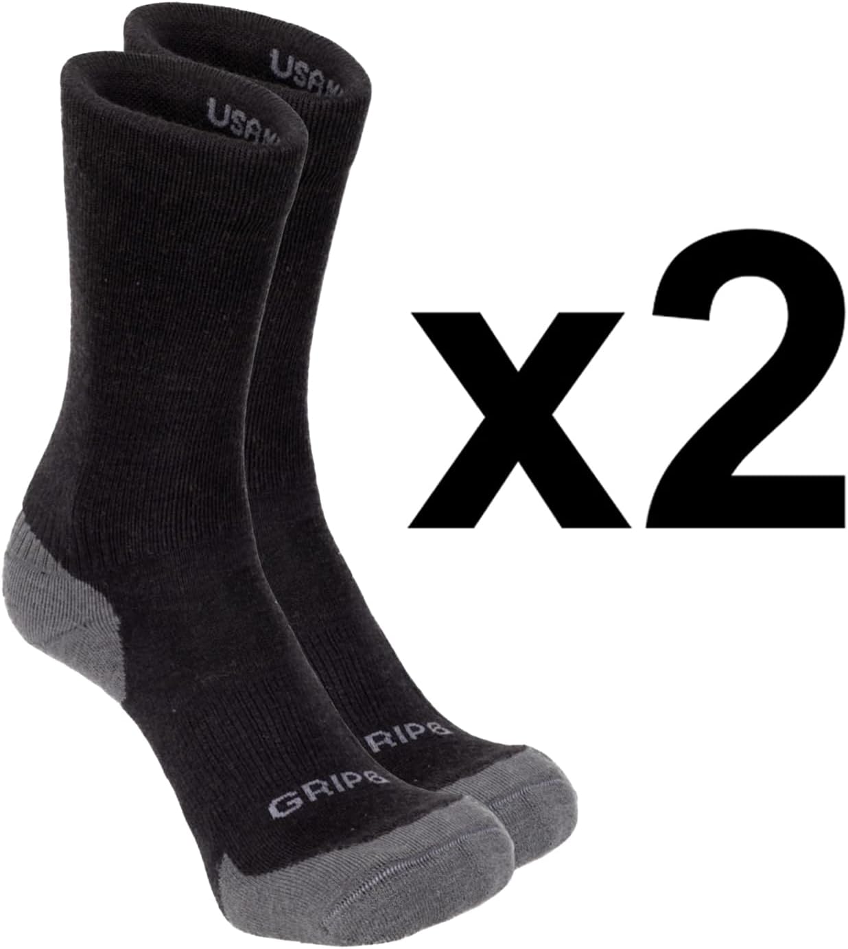 GRIP6 Crew Socks - Merino Wool Socks Made in the USA, Lightweight Wool Hiking Socks, Crew Socks for Men and Women