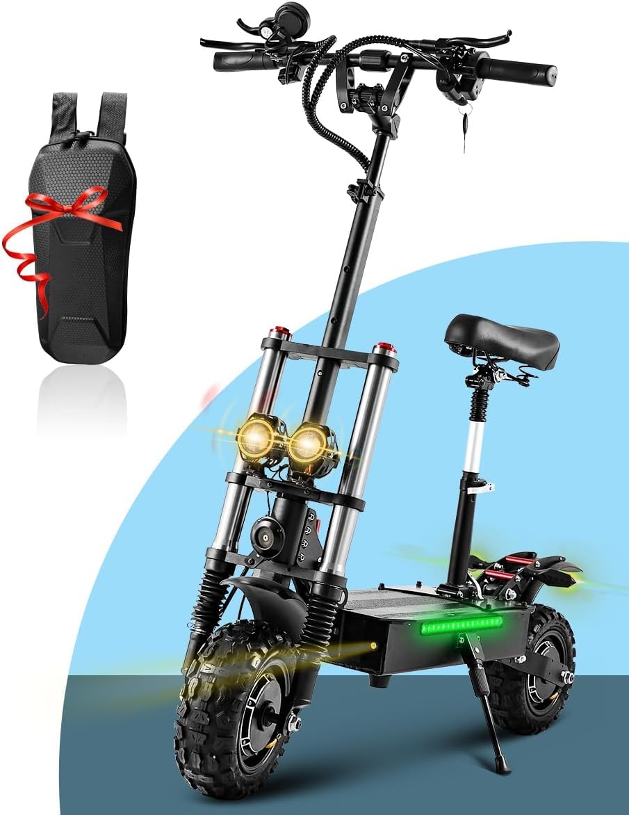 Electric Scooter for Adults with Seat 5600W Dual Motor 60V 28Ah 38 4Ah Battery Max 50 MPH 40-60