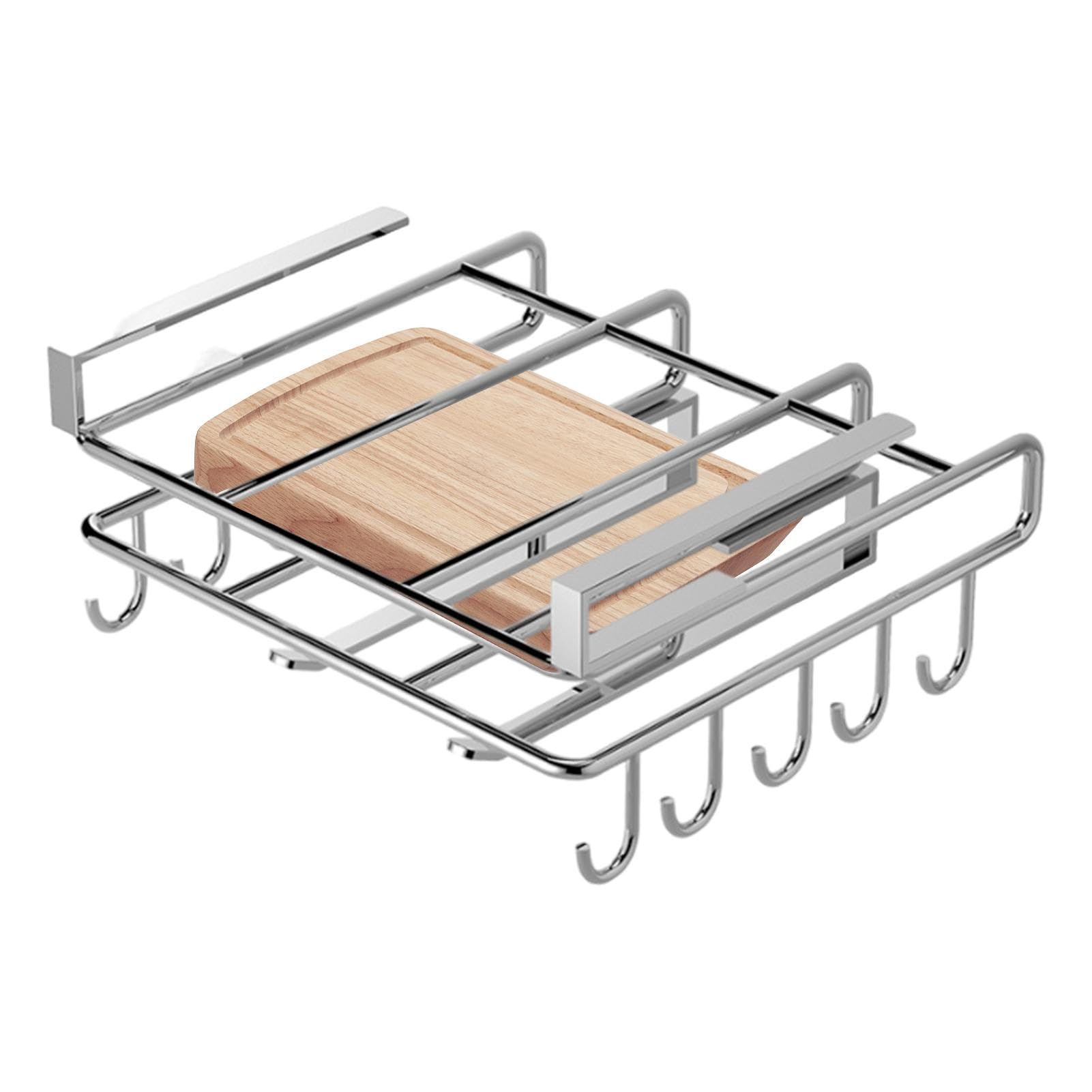 Scaffale per taglieri da cucina, organizer per mensole, salvaspazio, organizer per taglieri da parete, senza punzonatura, per cucina