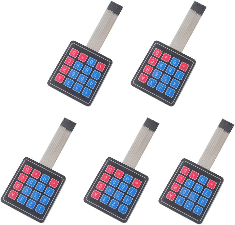 4x4 Keypad 16 Key Matrix Array Membrane Switch 8pin Keyboard for Arduino ESP32 (Pack of 5)