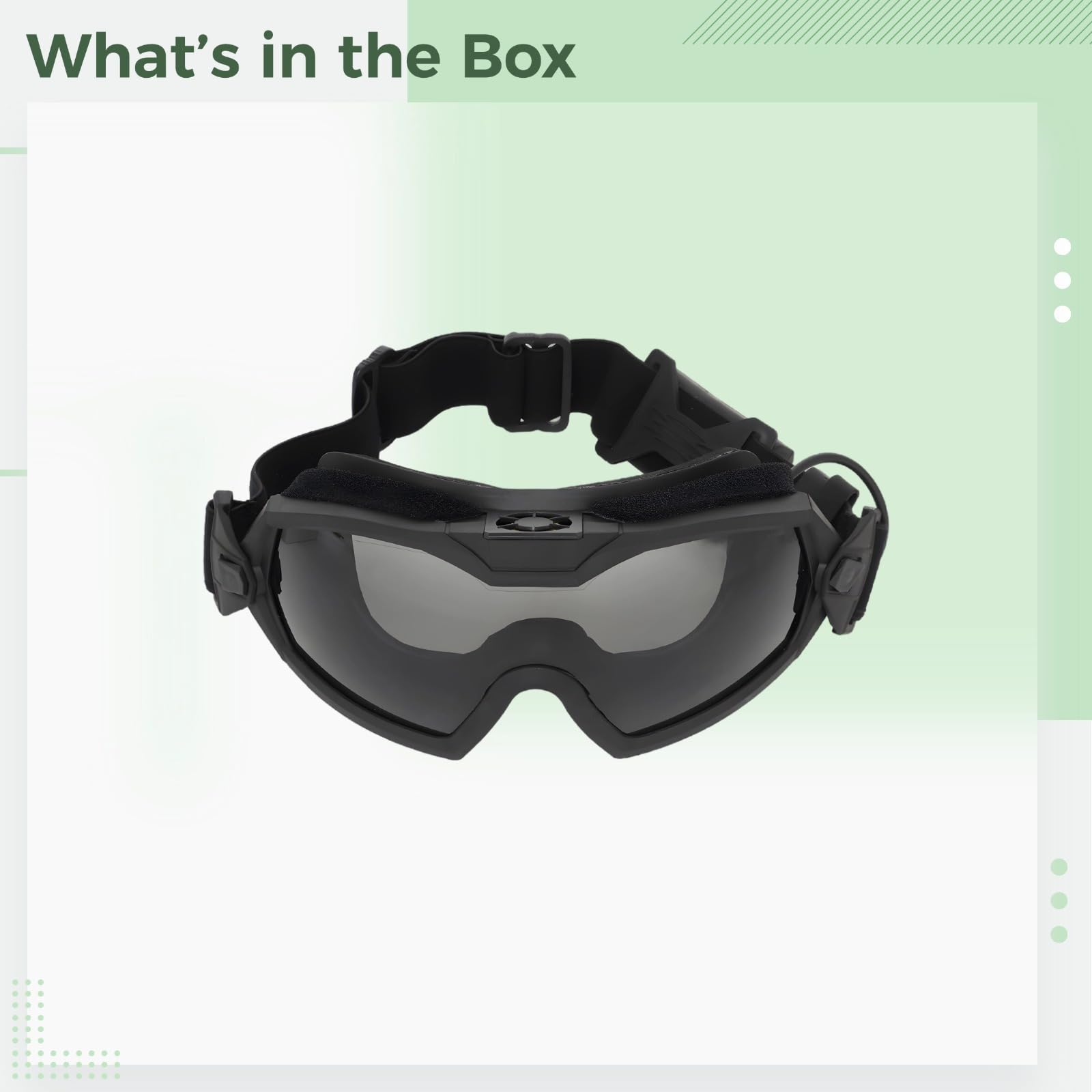 Gafas tácticas para Airsoft, lente dual antivaho con ventilador integrado, ajustable de 3 velocidades, resistentes a los arañazos para deportes al aire libre