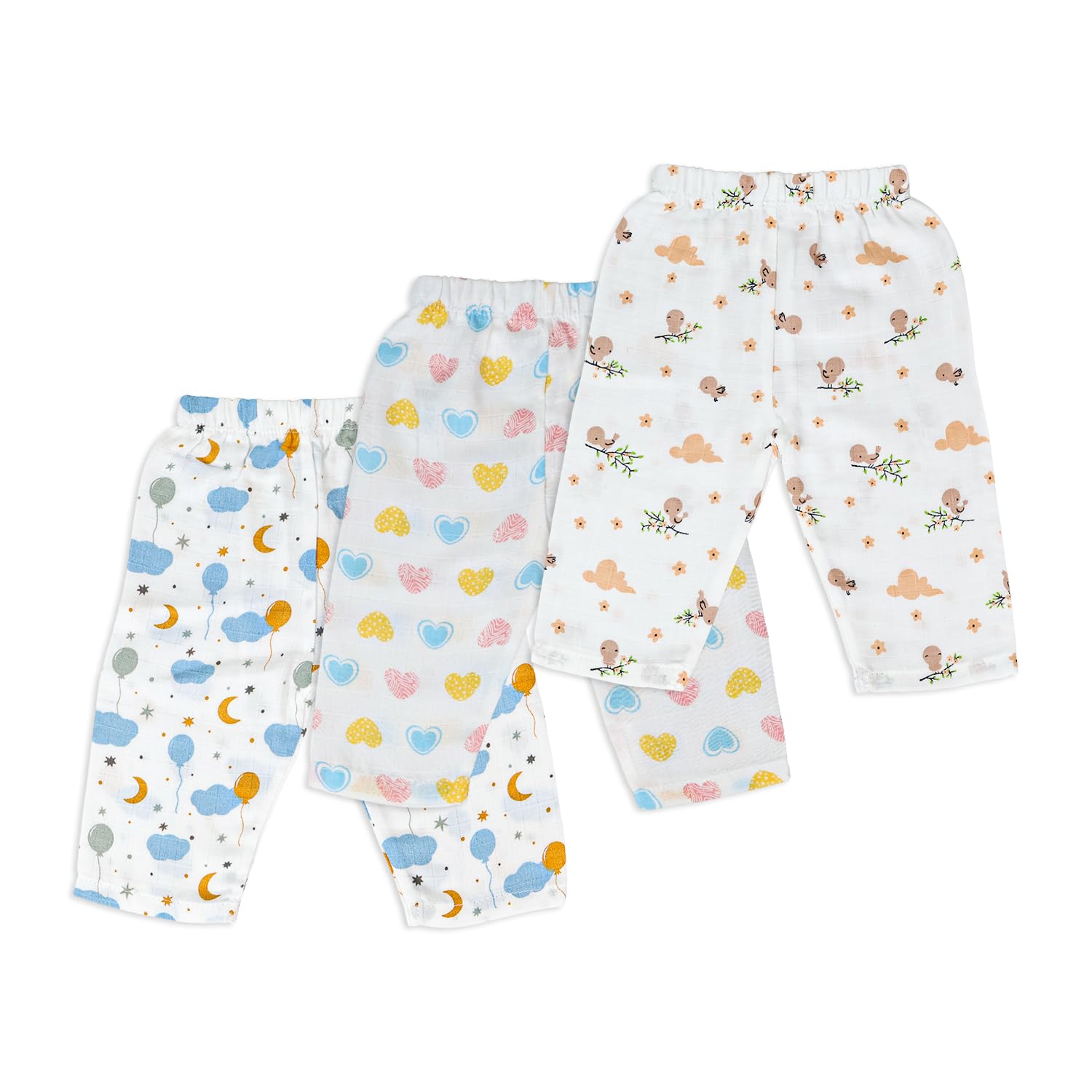 Muslin Pants for Newborn Baby (0–3 to 6–9 Months) – Soft Breathable Cotton Baby Bottom Wear, Comfortable Easy to Wear Infant Clothing (Assorted)-image-28