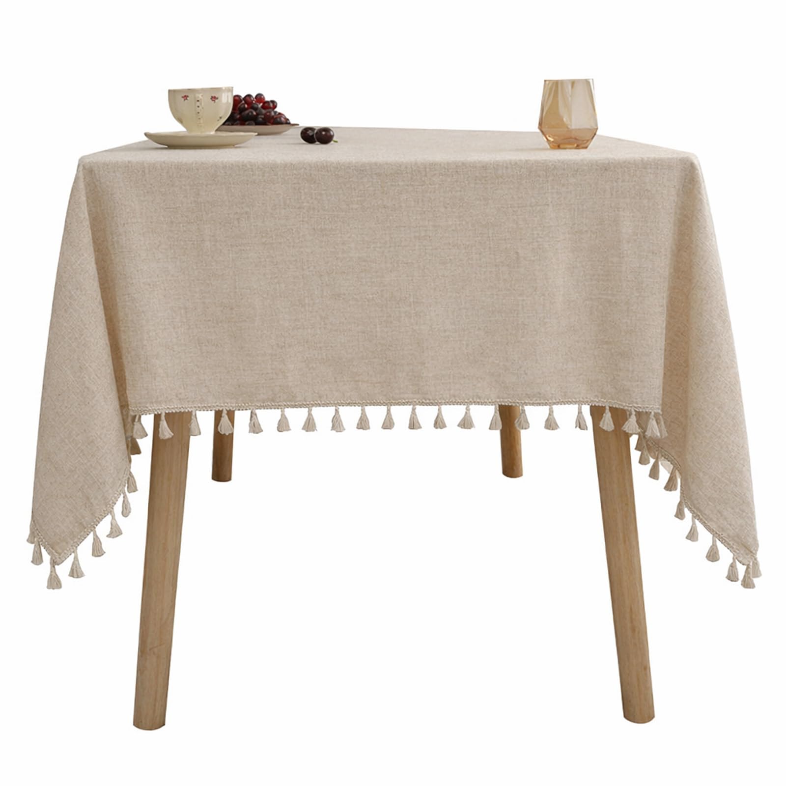 HAPPOW Tablecloth Rectangular, Waterproof Wipe Clean Tablecloth Durable Premium Polyester 140x180cm Khaki for Family Kitchen Outdoor Picnic Party
