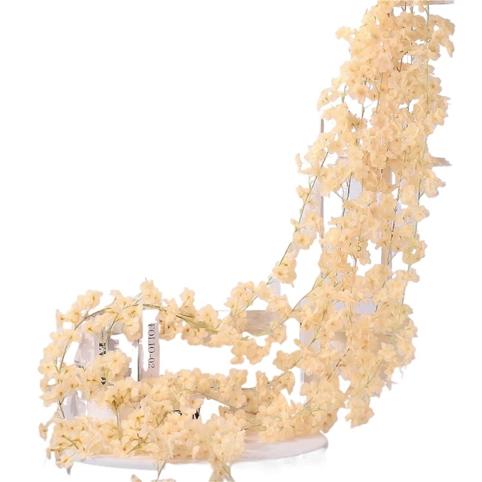 LuoAXINN Artificial Rose Vine 180cm Artificial Vine Blossom Garland