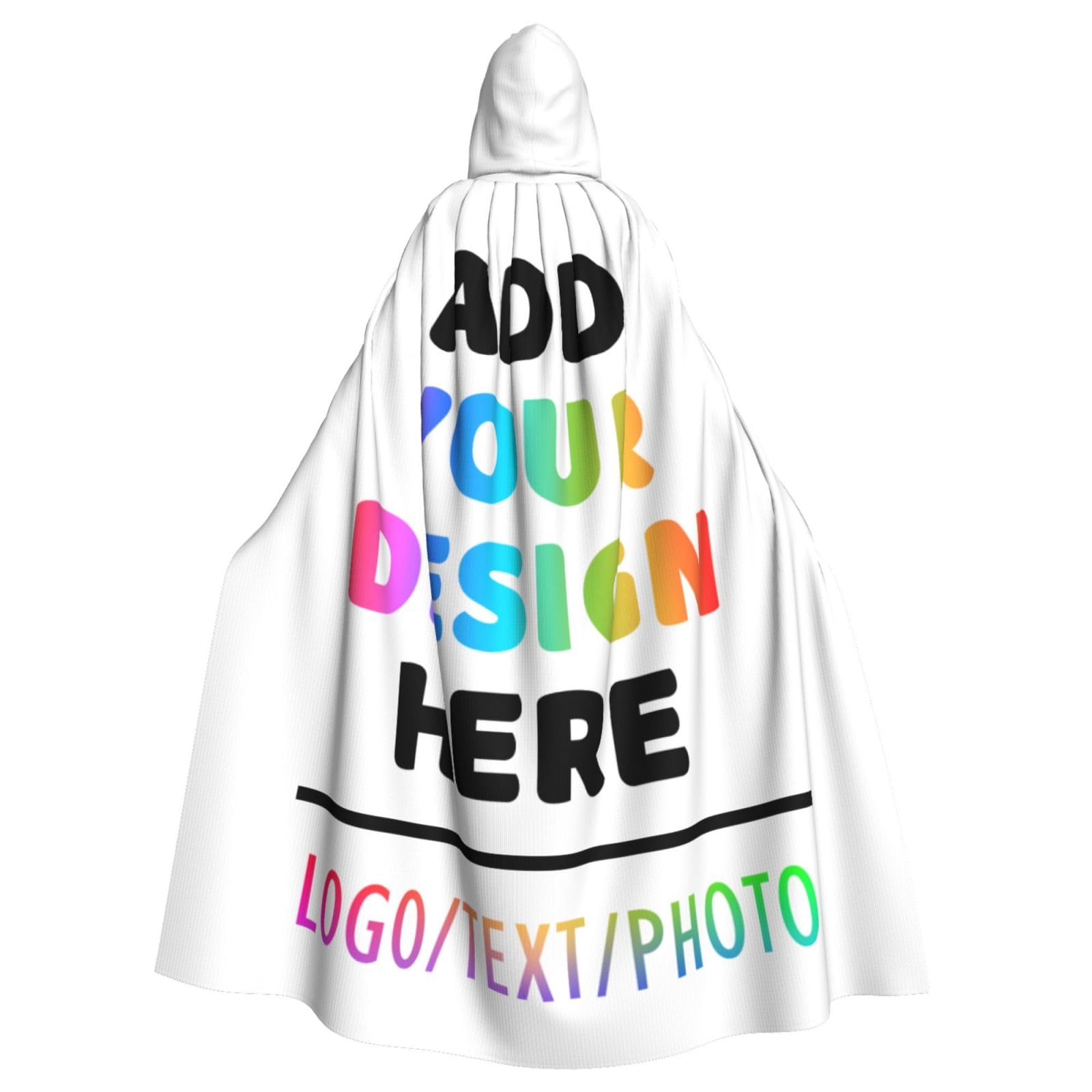 Custom Cape Personalised Black Cloak Add Your Text Logo Photo Custom Halloween Costumes Adult Cape With Hood Add Image Personalised Funny Gifts for Him Her Couple Friend, Masquerade Wedding Party