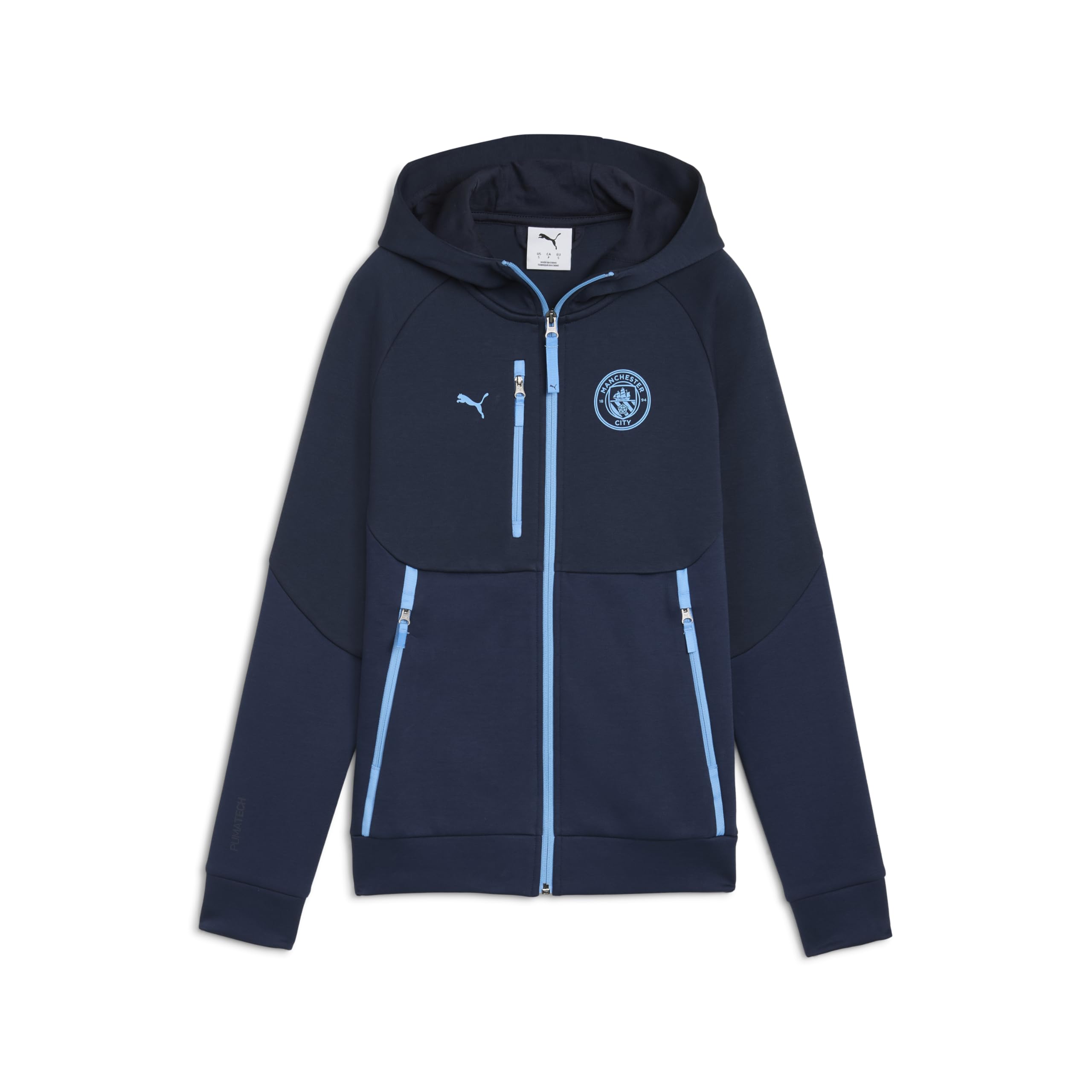 Puma Women's Navy Manchester City Pumatech Hoodie - X-Small
