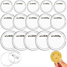 Badges Personnalisés, Badge Rond Transparent, Faire Ses Badges Personnalisés, Clair Badge à Épingle Kit pour Fournitures D'Artisanat, Badges de Bricolage, 3 Tailles, 15 Pièces