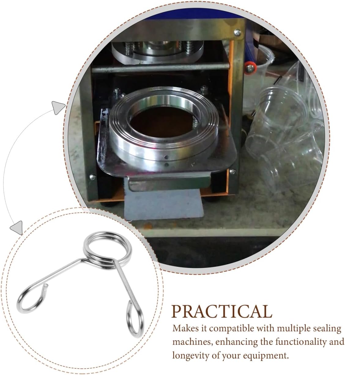 DECHOUS Cup Sealing Machine Spring Clip Universal Replacement Part for Milk Tea Shops Secure Cup Mouth Grip Easy Installation 1.96 X 1.77 X 0.51 in 1 Pack image 3