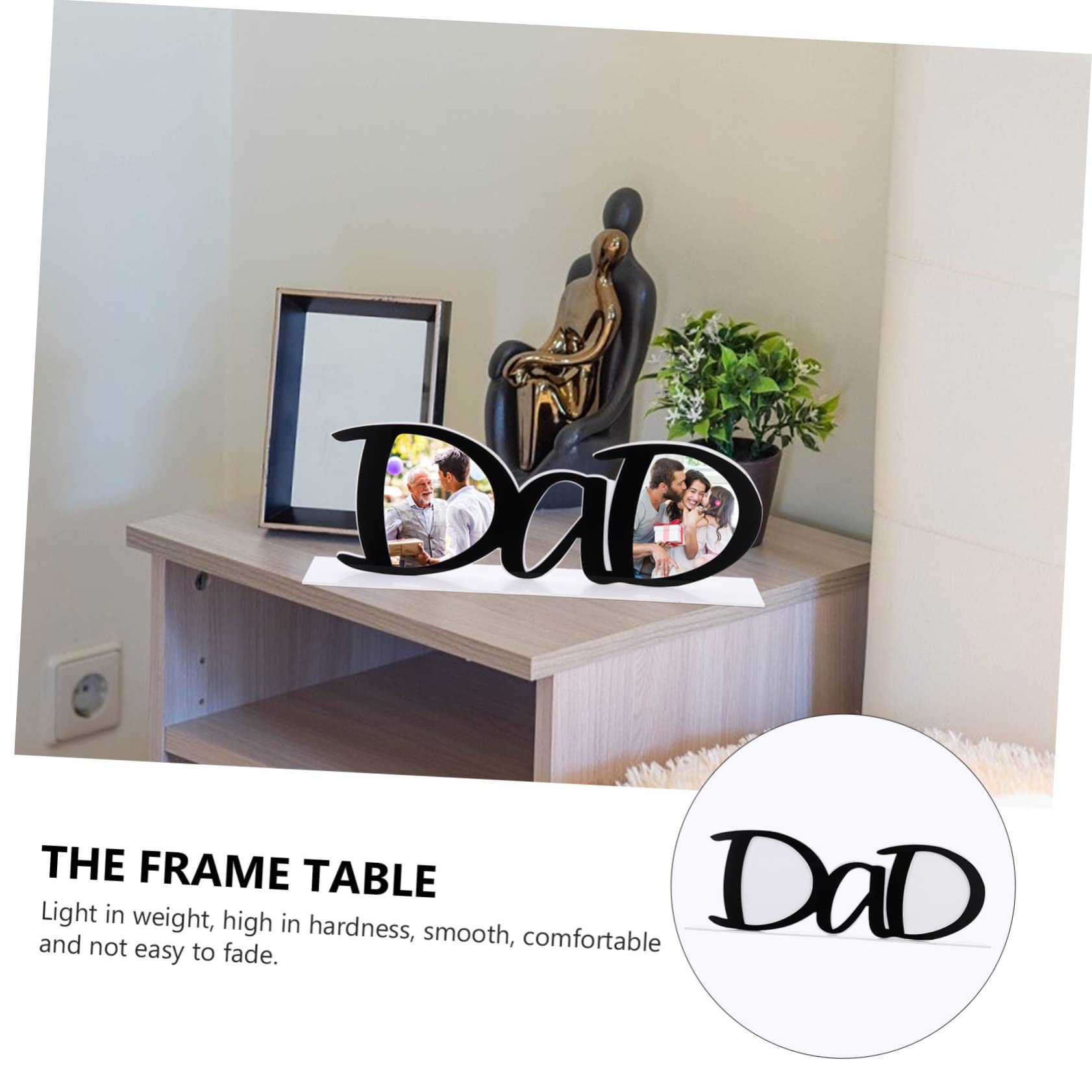 Alipis 2 Pz Cornici per foto per la festa del papà ornamento da scrivania per la festa del papà foto della lettera acrilico light Home decor cornice regalo di papà Forniture per la casa