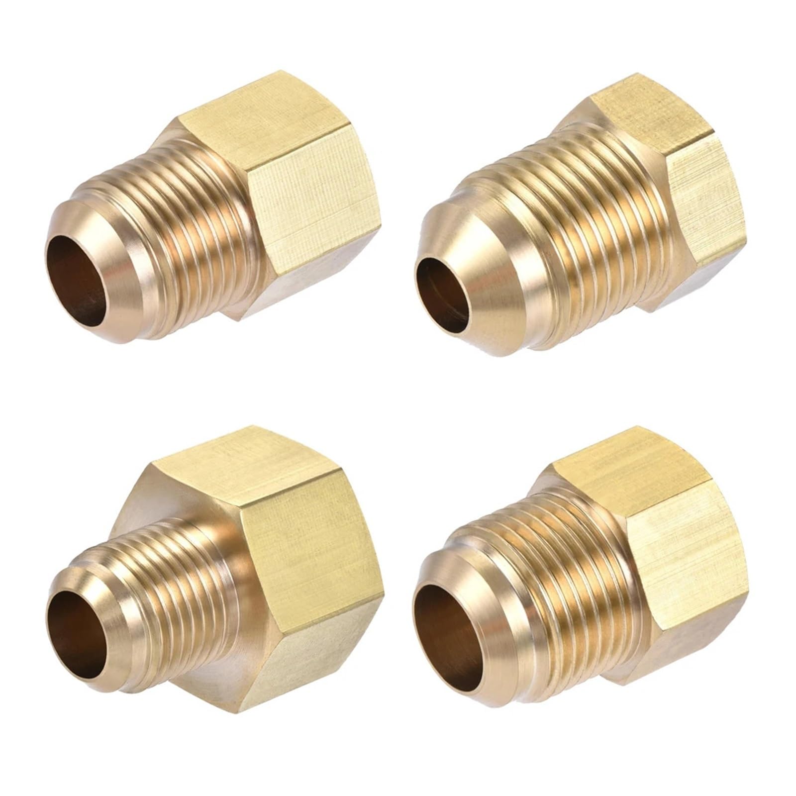 Gas Flare Reducer Adapter 1/4 3/8 1/2 5/8 3/4 Weiblich SAE Auf 1/4 3/8 1/2 5/8 Männlich SAE 45 Messing Fitting Klimaanlage(3I8 to 1I2)