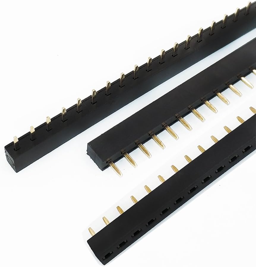 2.54mm Female Header Single Row 1x40P Straight 180o Plastic Height 3.5mm 5mm 5.7mm 7.1mm 8.5mm Optional - Plastic Height 5.0mm