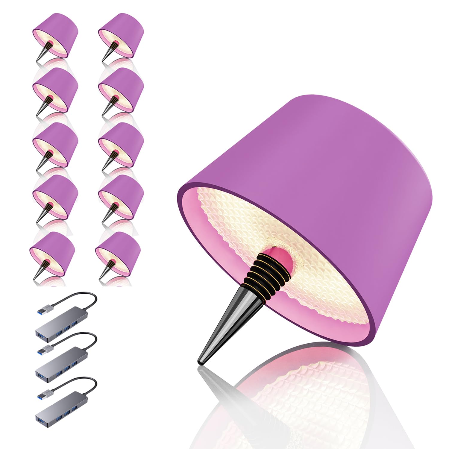 MU LIN lampada bottiglia ricaricabile,lampada da tavolo senza fili,Controllo Touch da 3 Modalita Temperatura di Colore, Dimmerabile, per Soggiorno, Ristorante