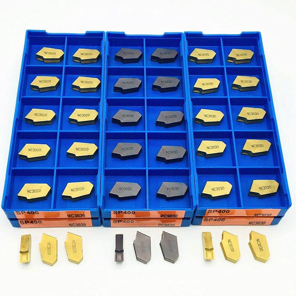 Herramientas de torneado, 10 Uds cortadores insertos herramientas de torno SP300 SP400 SP500 PC9030 NC3020 NC3030 herramienta de torneado de carburo de ranura SP 300 herramienta de ranurado inserto de