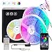 Led Strip Lights 32.8ft 10m Color Changing Non Waterproof LED String Lights with SMD 5050 RGB 300 LEDs Light Strips and 44 Keys IR Remote 12V Power Supply for Home, Bedroom, Kitchen, Christmas,
