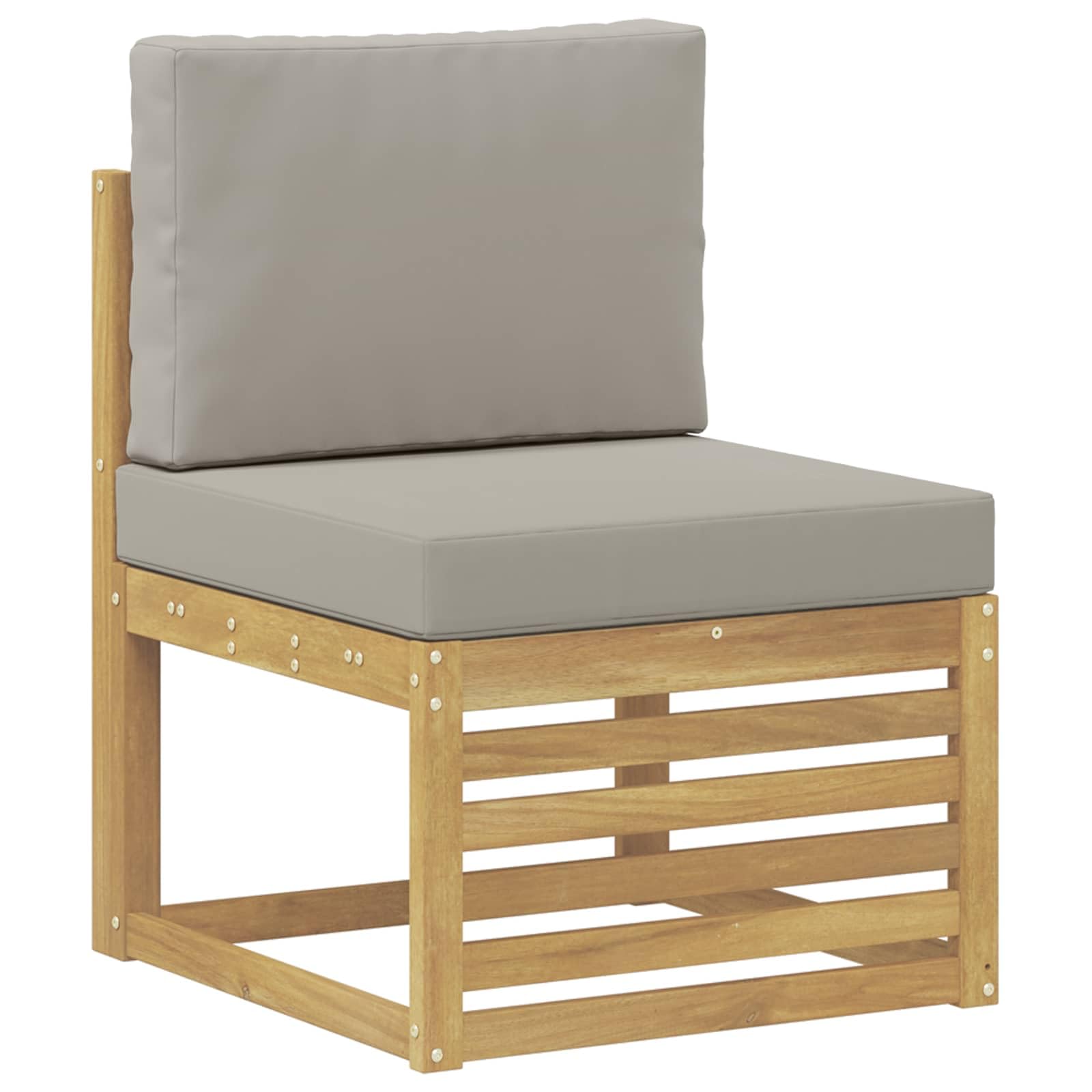 Gartenmöbelgarnitur 11-teilig aus massivem Akazienholz wetterfestes Design für Terrasse Balkon und Garten, modulare Sitzgruppe mit Tisch, Sofas, Stühlen