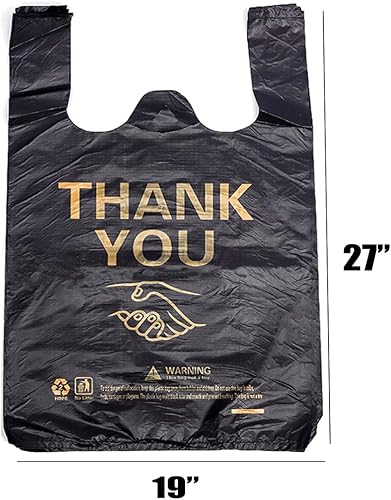 Miniatura 5 de Ysmile - 50 bolsas de plástico de agradecimiento para tienda minorista compras mercancías bolsa desechable Togo a granel de 12 x 19 pulgadas color