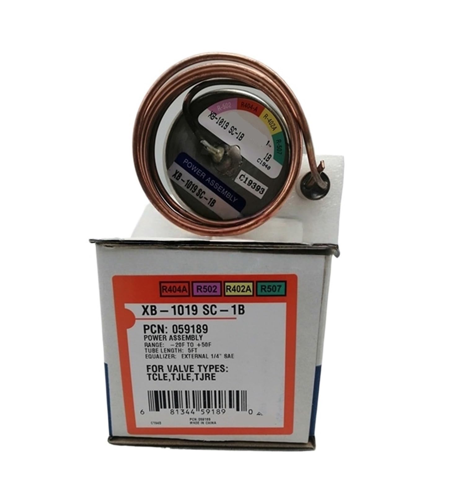 Actuador de válvula de expansión termostática XB-1019SC-1B 059189 R404a for refrigeración/congelación comercial de temperatura media y baja