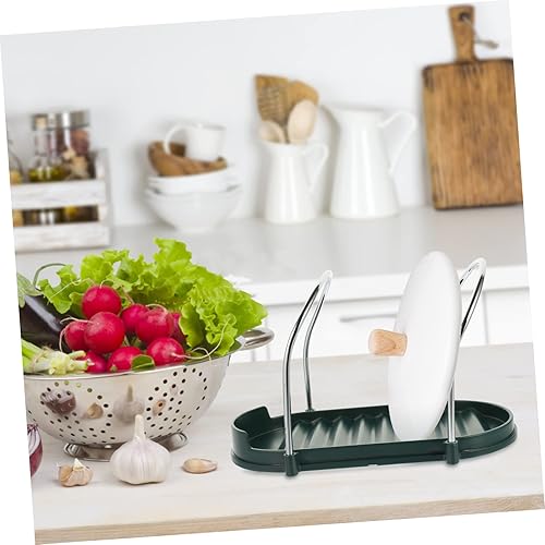 Miniatura 6 de YARNOW Bandeja de acero inoxidable, bandeja de acero inoxidable, soporte de cucharón de silicona, soporte de cuchara de silicona, soporte de cuchara